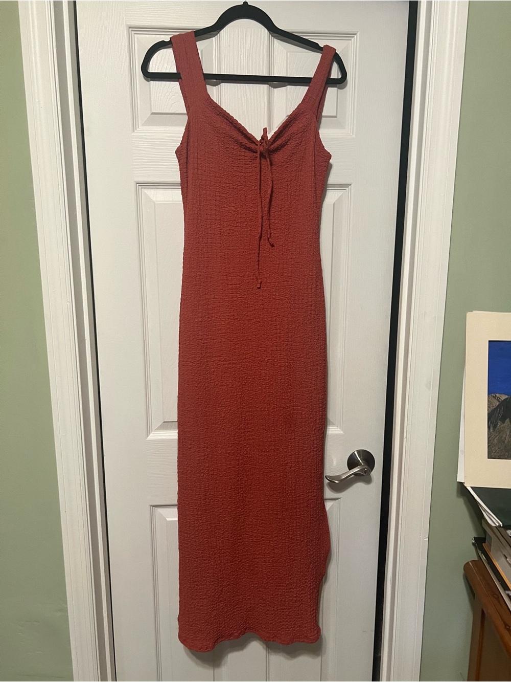 Jessica Simpson Rust orange Maxi Dress with Tie Front